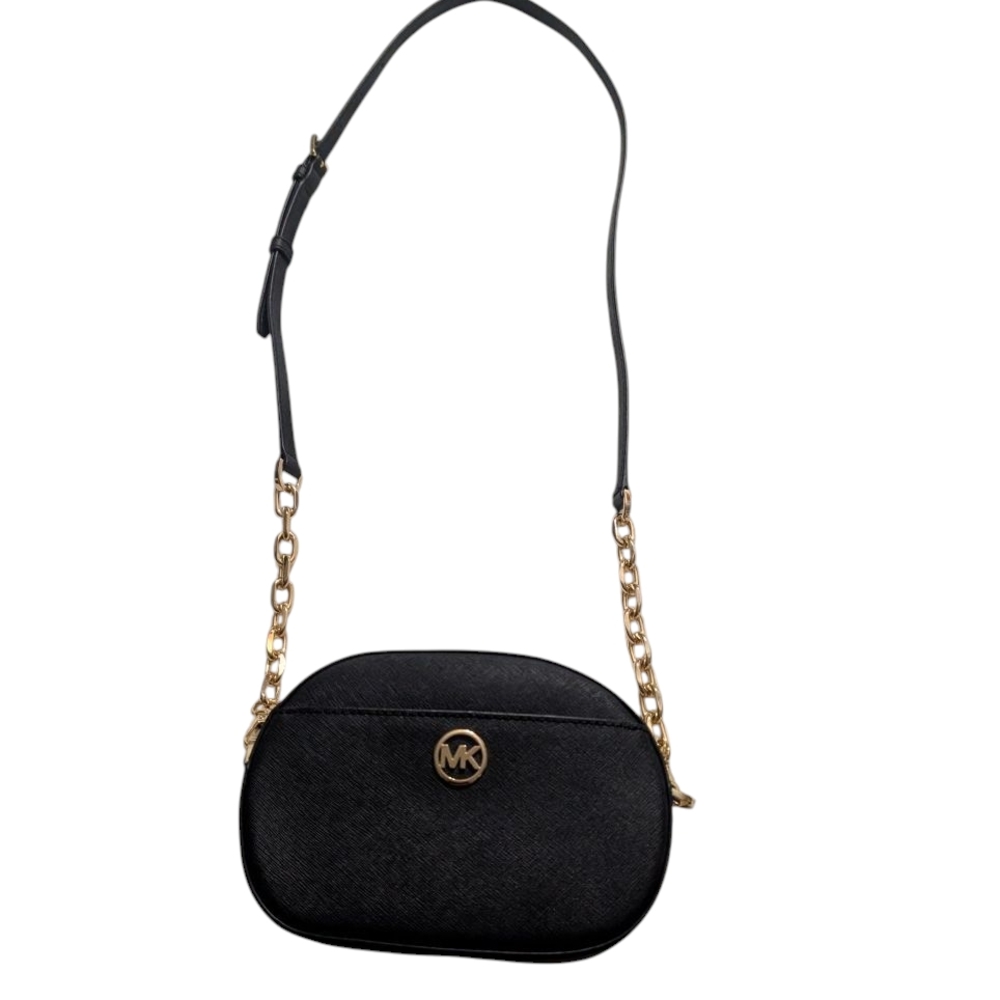 Black Crossbody Bag with Gold Chain - Picture 2 of 7